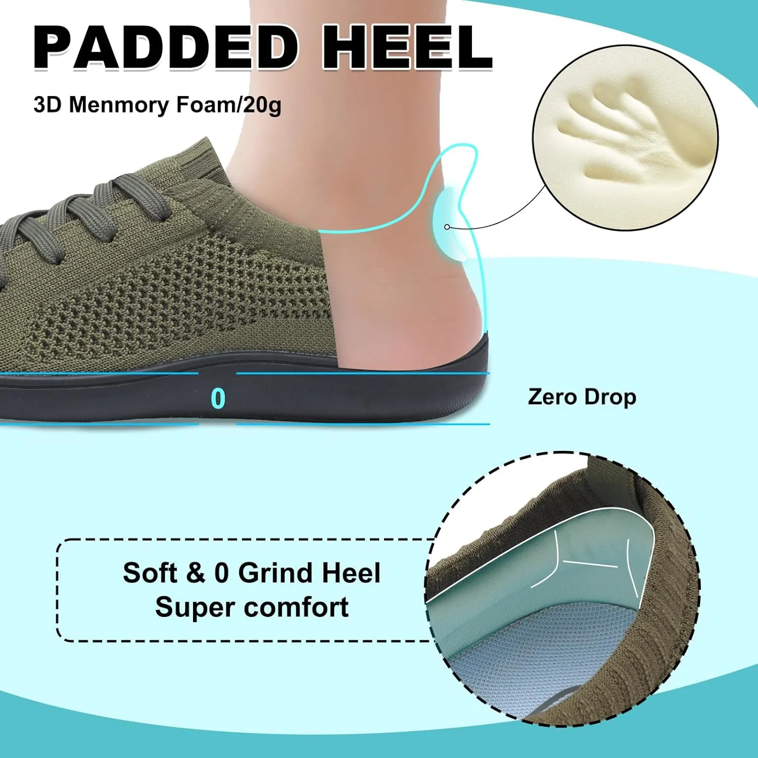 JOINFREE Mens Wide Toe Barefoot Shoes Minimalist Walking Shoes Zero Drop Mesh Workout Sneakers Breathable Casual Running Shoes
