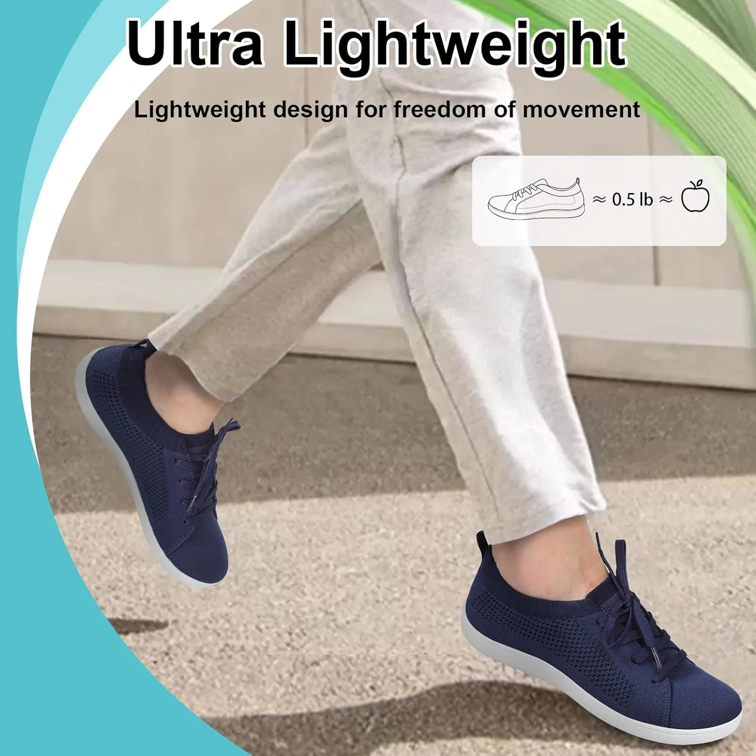 JOINFREE Mens Wide Toe Barefoot Shoes Minimalist Walking Shoes Zero Drop Mesh Workout Sneakers Breathable Casual Running Shoes