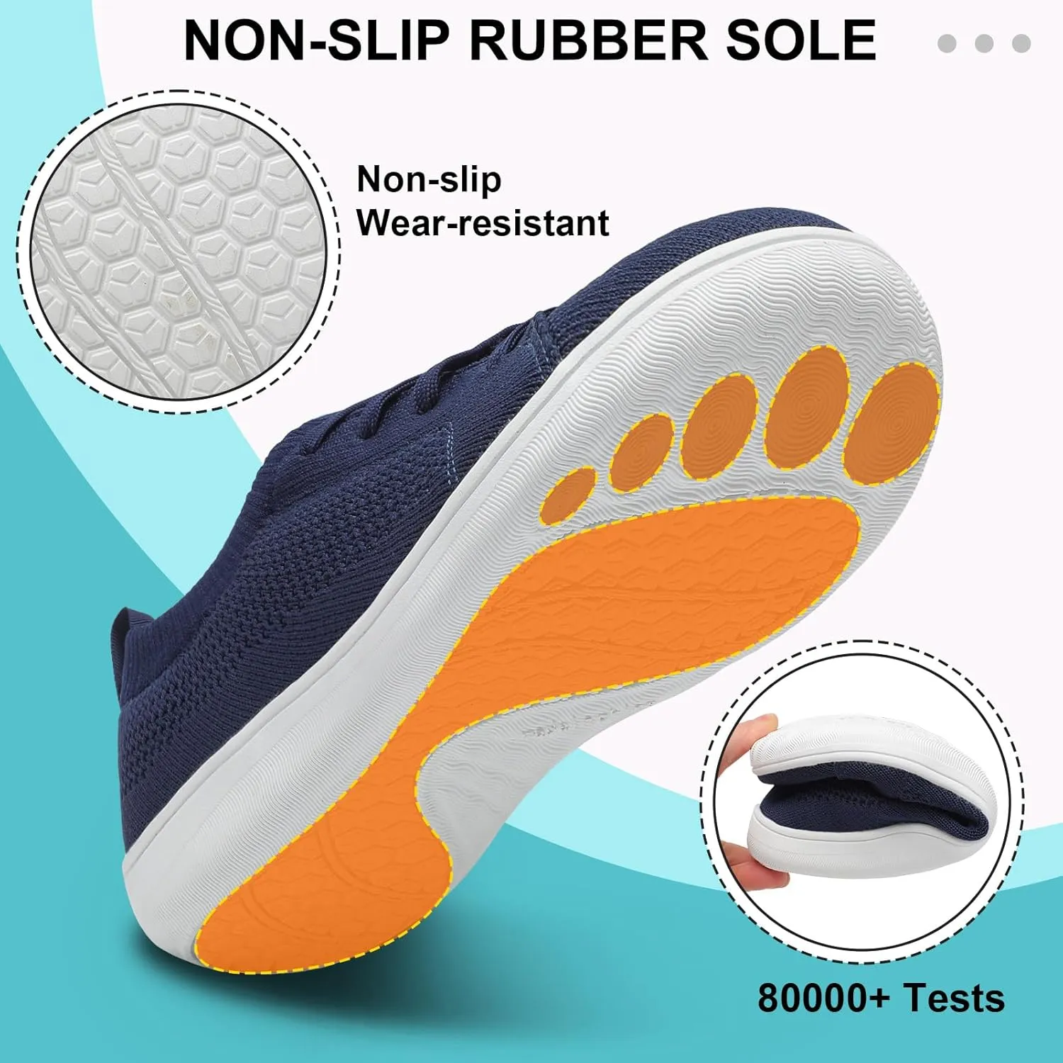 JOINFREE Mens Wide Toe Barefoot Shoes Minimalist Walking Shoes Zero Drop Mesh Workout Sneakers Breathable Casual Running Shoes