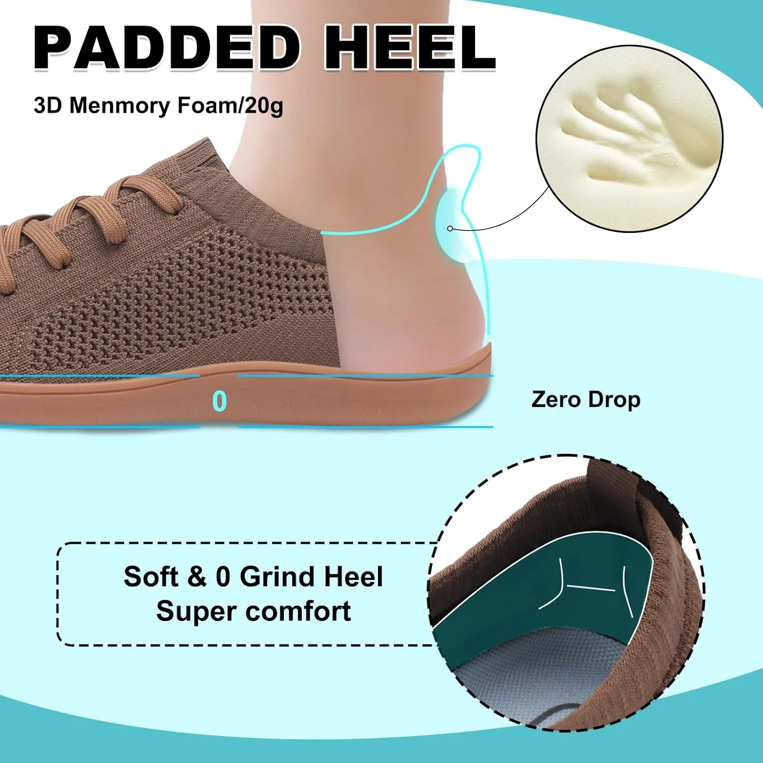 JOINFREE Mens Wide Toe Barefoot Shoes Minimalist Walking Shoes Zero Drop Mesh Workout Sneakers Breathable Casual Running Shoes