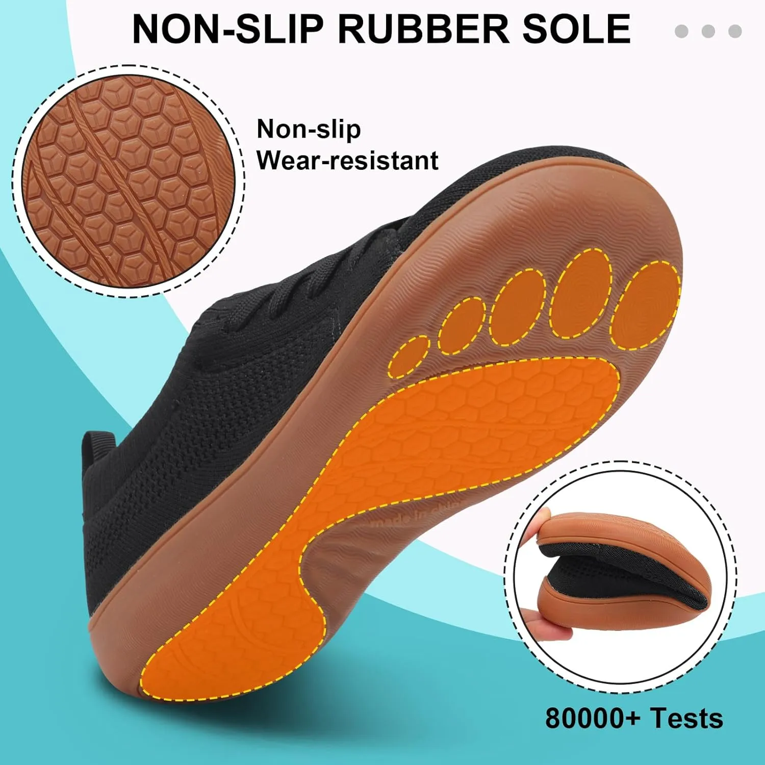 JOINFREE Mens Wide Toe Barefoot Shoes Minimalist Walking Shoes Zero Drop Mesh Workout Sneakers Breathable Casual Running Shoes