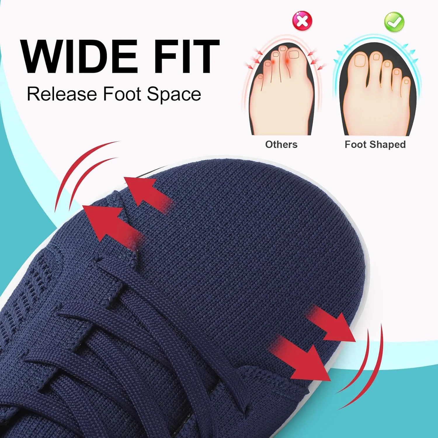 JOINFREE Mens Wide Toe Barefoot Shoes Minimalist Walking Shoes Zero Drop Mesh Workout Sneakers Breathable Casual Running Shoes