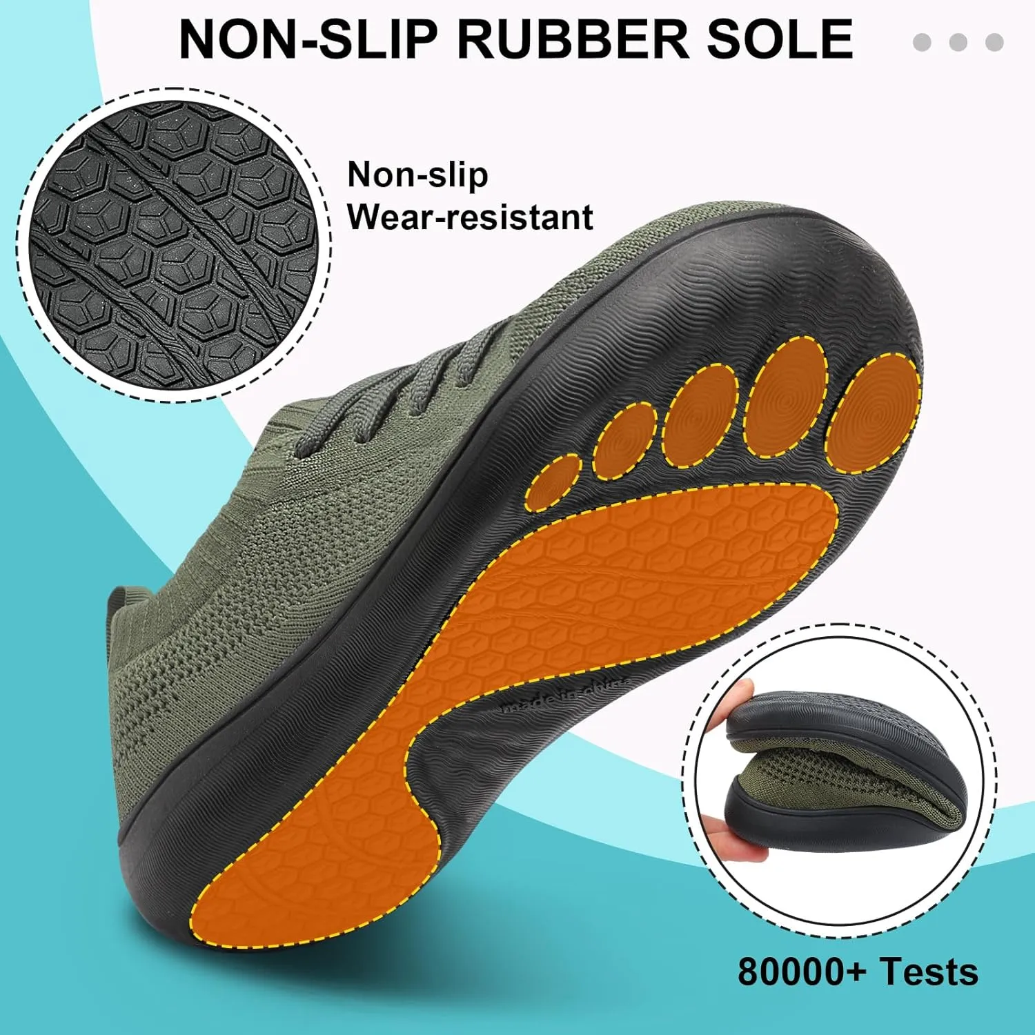 JOINFREE Mens Wide Toe Barefoot Shoes Minimalist Walking Shoes Zero Drop Mesh Workout Sneakers Breathable Casual Running Shoes