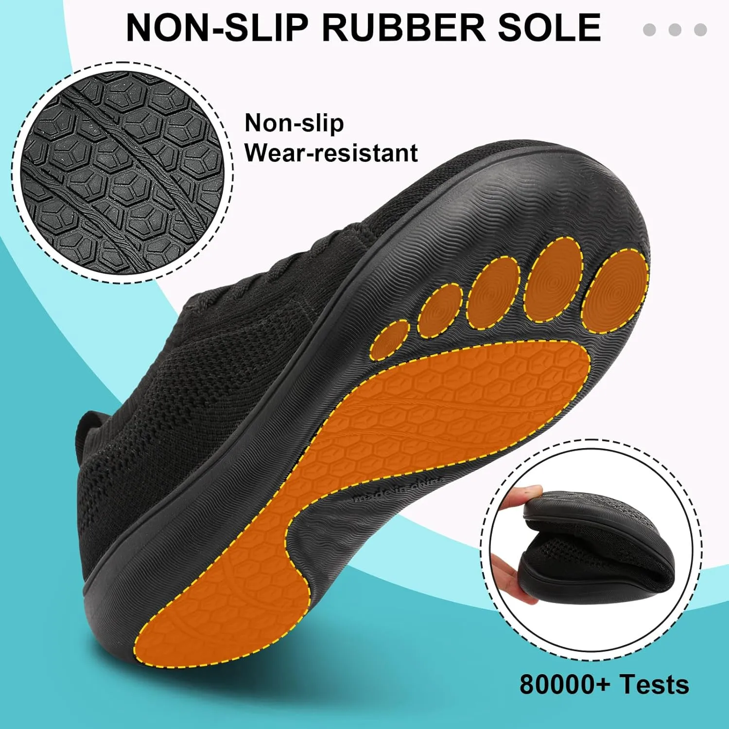 JOINFREE Mens Wide Toe Barefoot Shoes Minimalist Walking Shoes Zero Drop Mesh Workout Sneakers Breathable Casual Running Shoes