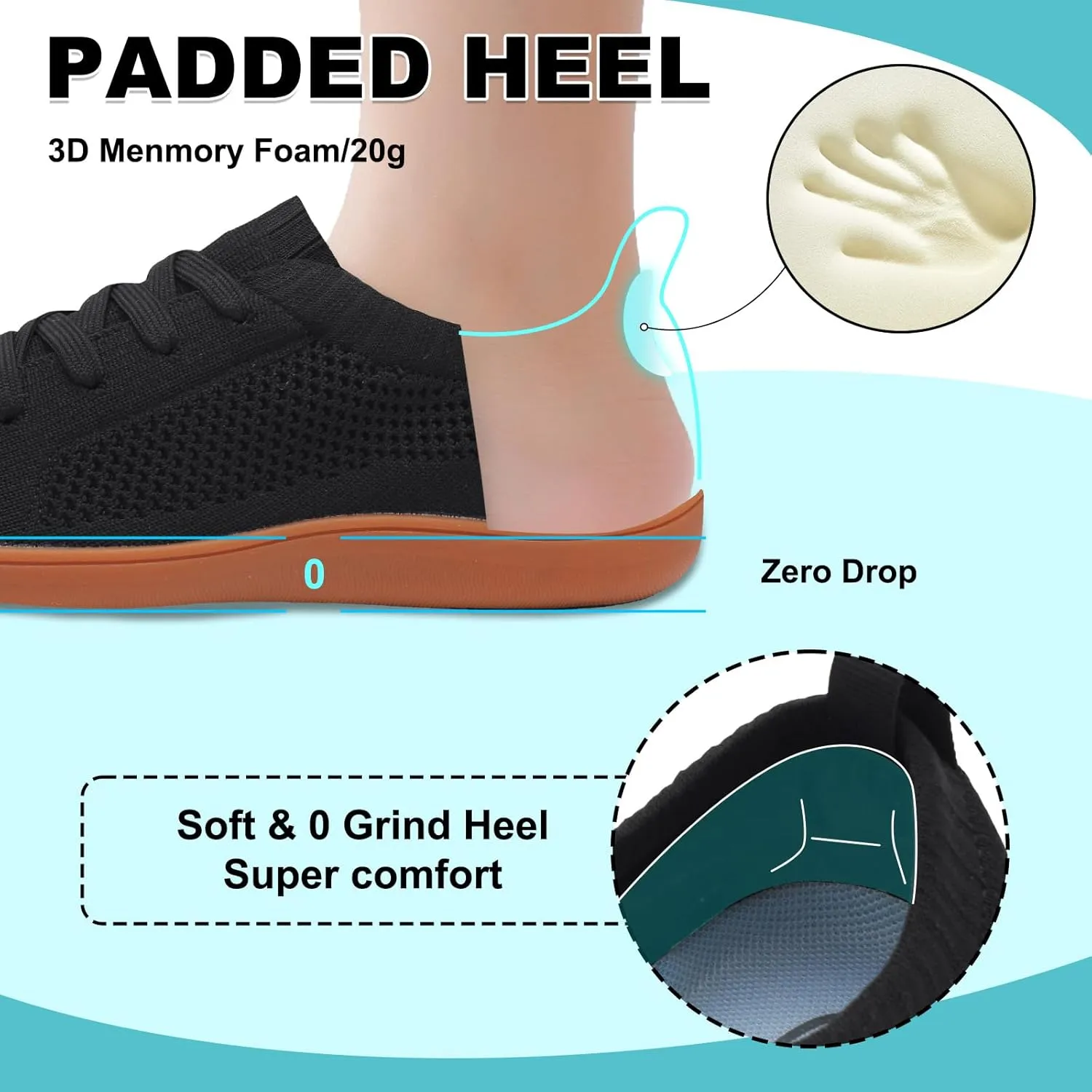 JOINFREE Mens Wide Toe Barefoot Shoes Minimalist Walking Shoes Zero Drop Mesh Workout Sneakers Breathable Casual Running Shoes
