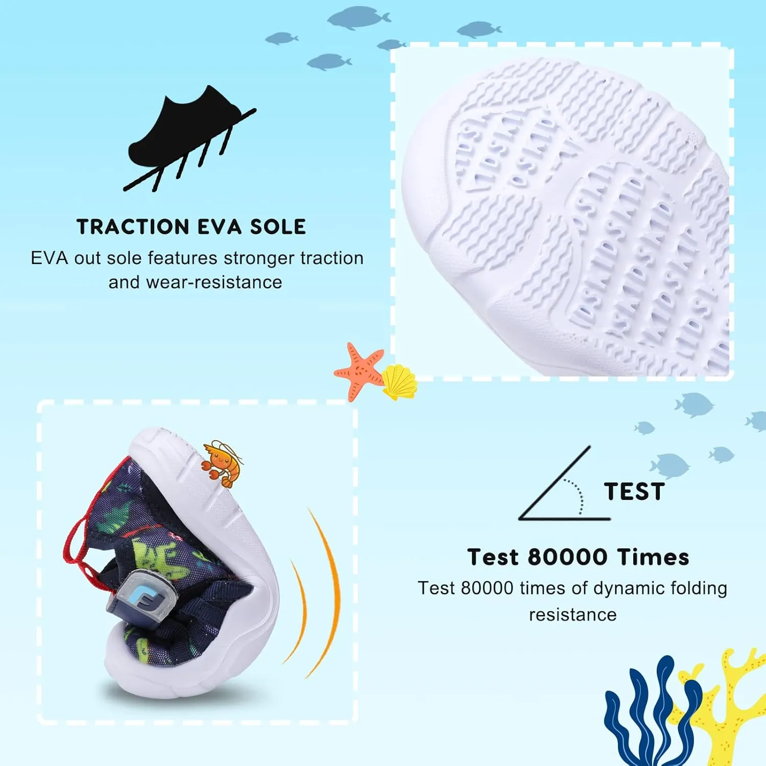 JOINFREE Toddler Boys Girls Water Shoes Breathable Qucik Dry Sport Beach Sandals Lightweight Barefoot Flexible