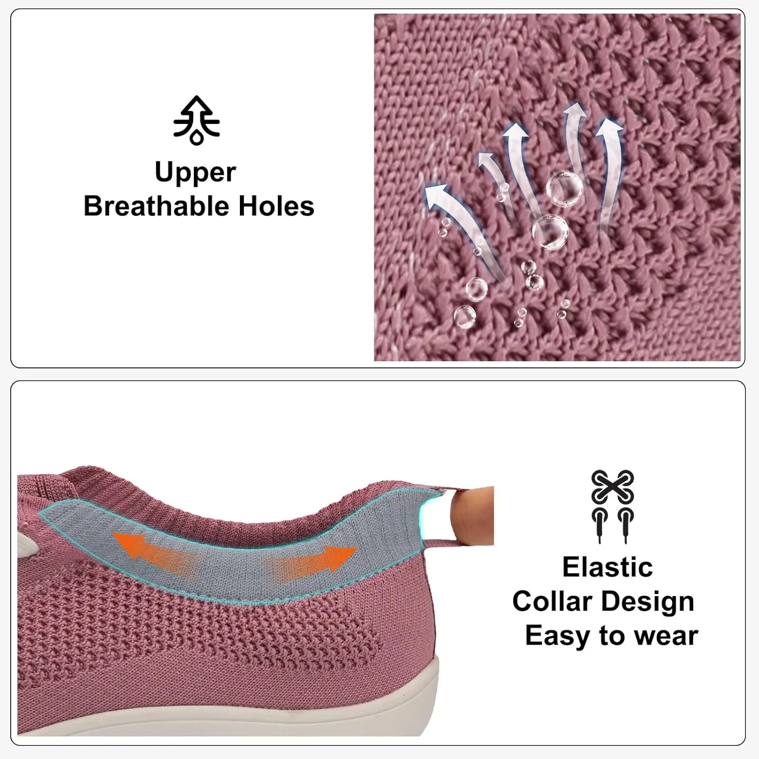 JOINFREE Women's Minimalist Walking Shoes Wide Toe Barefoot Shoes Zero Drop Casual Sneakers Breathable Slip On Tennis Shoes