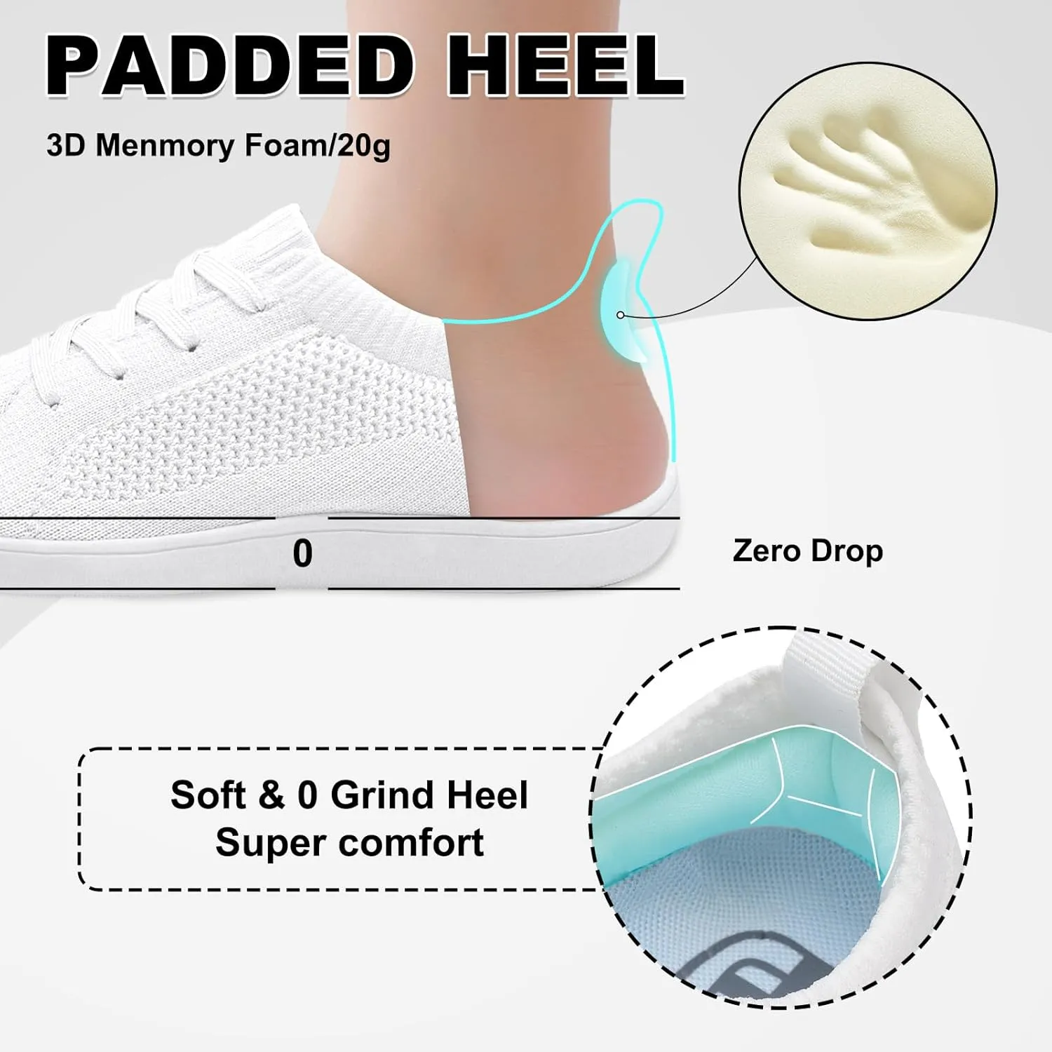 JOINFREE Women's Minimalist Walking Shoes Wide Toe Barefoot Shoes Zero Drop Casual Sneakers Breathable Slip On Tennis Shoes