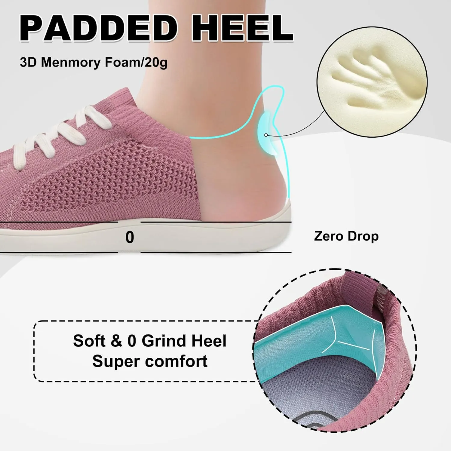 JOINFREE Women's Minimalist Walking Shoes Wide Toe Barefoot Shoes Zero Drop Casual Sneakers Breathable Slip On Tennis Shoes