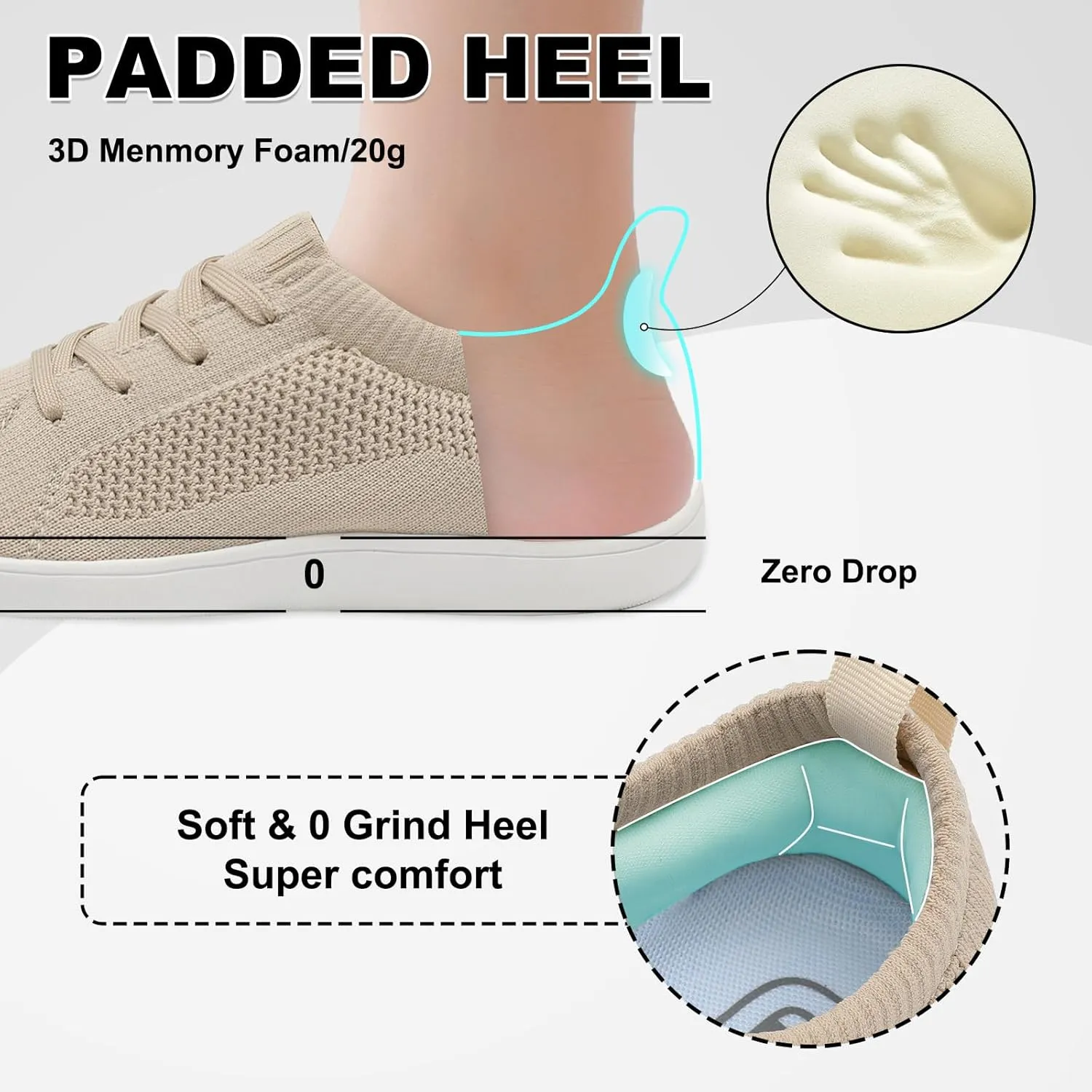JOINFREE Women's Minimalist Walking Shoes Wide Toe Barefoot Shoes Zero Drop Casual Sneakers Breathable Slip On Tennis Shoes