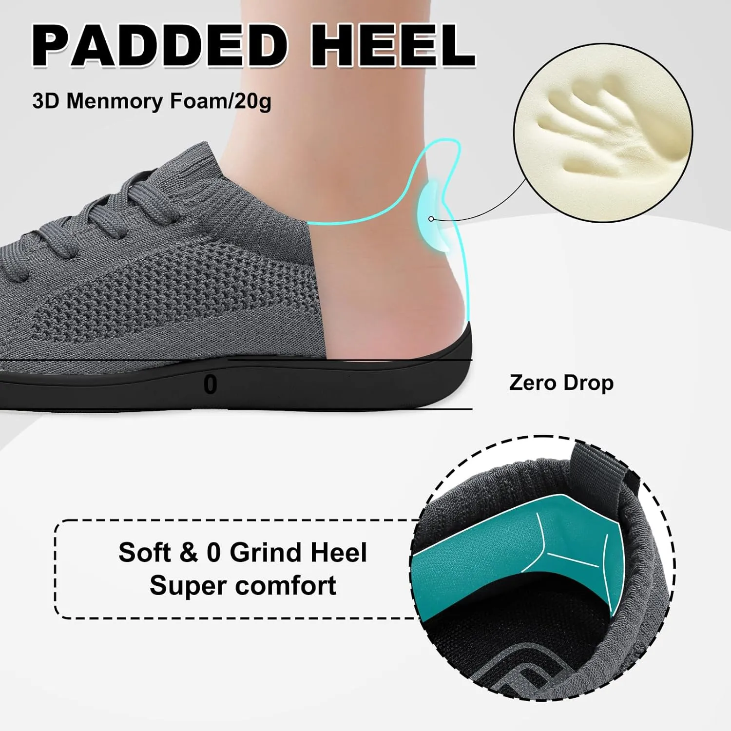 JOINFREE Women's Minimalist Walking Shoes Wide Toe Barefoot Shoes Zero Drop Casual Sneakers Breathable Slip On Tennis Shoes