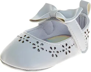 Josmo Baby Girl Dress Shoes Soft Sole Flats Crib Shoes Bowknot & Floral Design for Newborn & First Walker Sandals Size 2-4 Infant