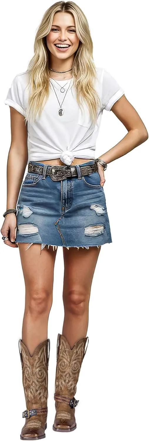J's.o.l.e Women's Fashion Wide Square Toe Western Cowgirl Cowboy Boots Mid Calf