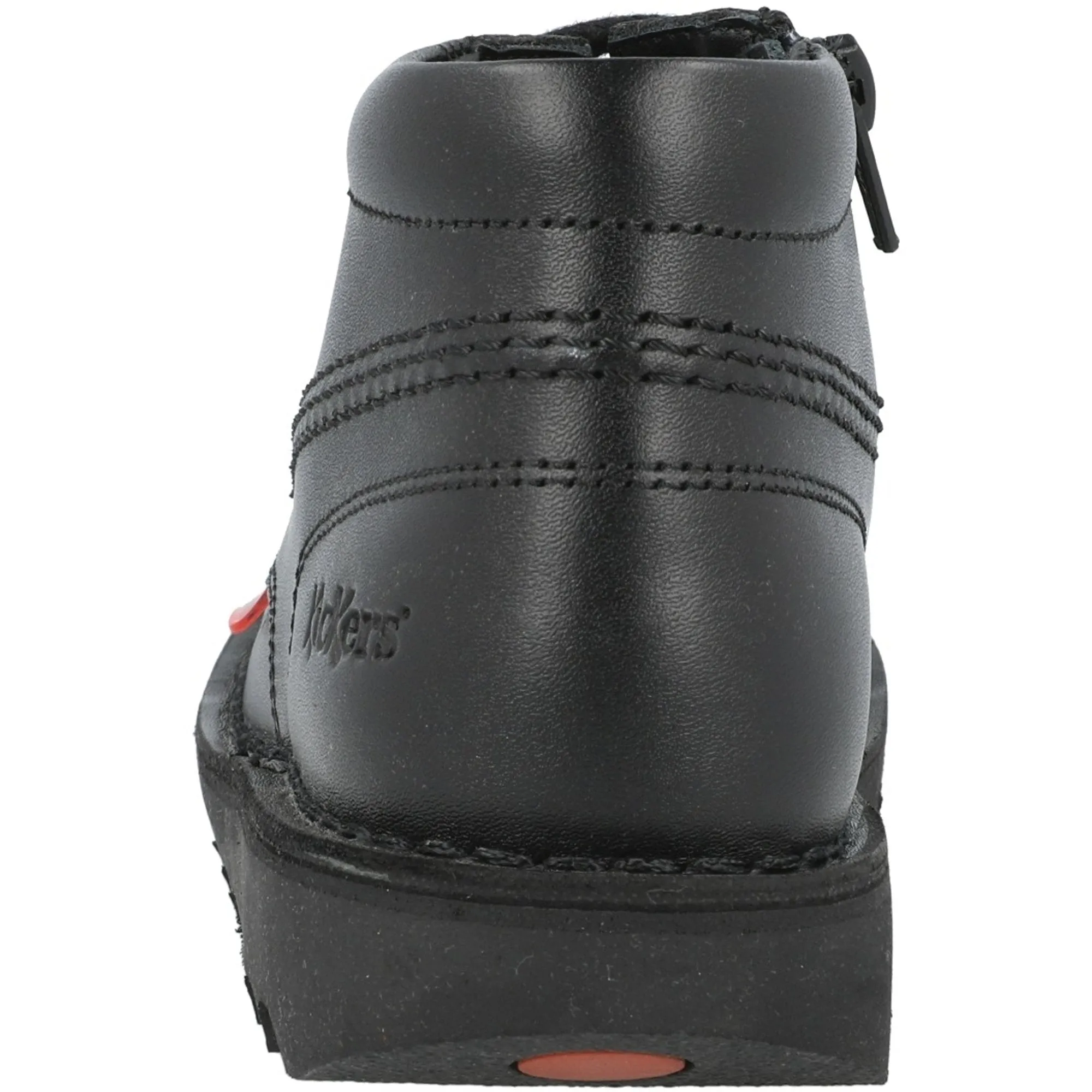 Kickers Kick Hi Zip Black Leather Boots for Kids