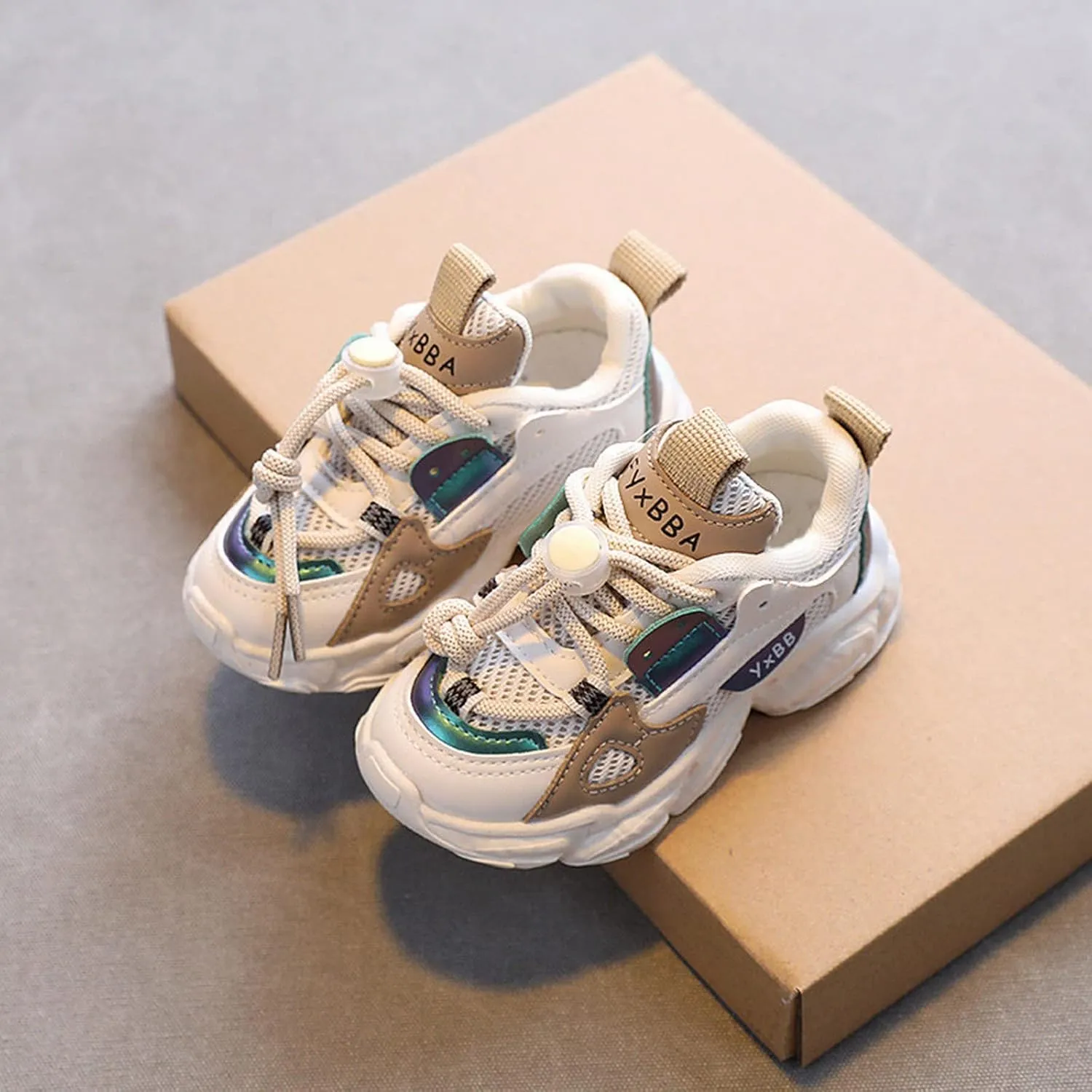 Kids Unisex Sneakers Lace-Up Tennis Shoes for Boys and Girls Running Walking Shoes Chunky Athletic Casual Sneakers