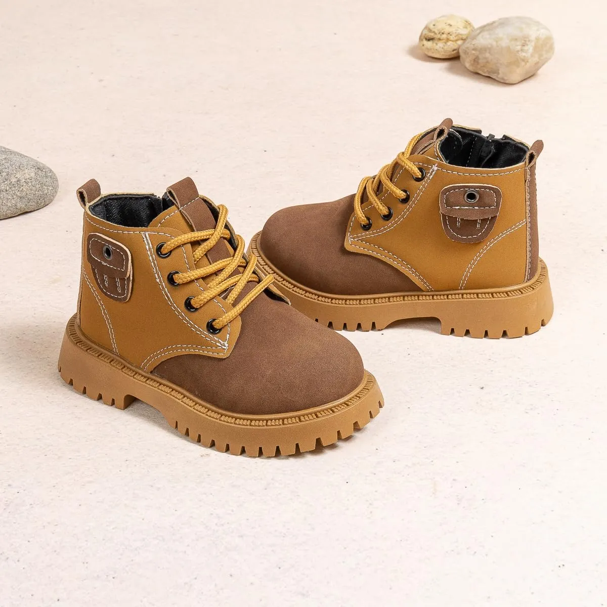 KIDSUN Toddler Boys Girls Boots Kids Work Boots Winter Snow Boots Lace Up Hiking Outdoor Boots (Toddler/little Kid)