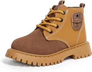 KIDSUN Toddler Boys Girls Boots Kids Work Boots Winter Snow Boots Lace Up Hiking Outdoor Boots (Toddler/little Kid)