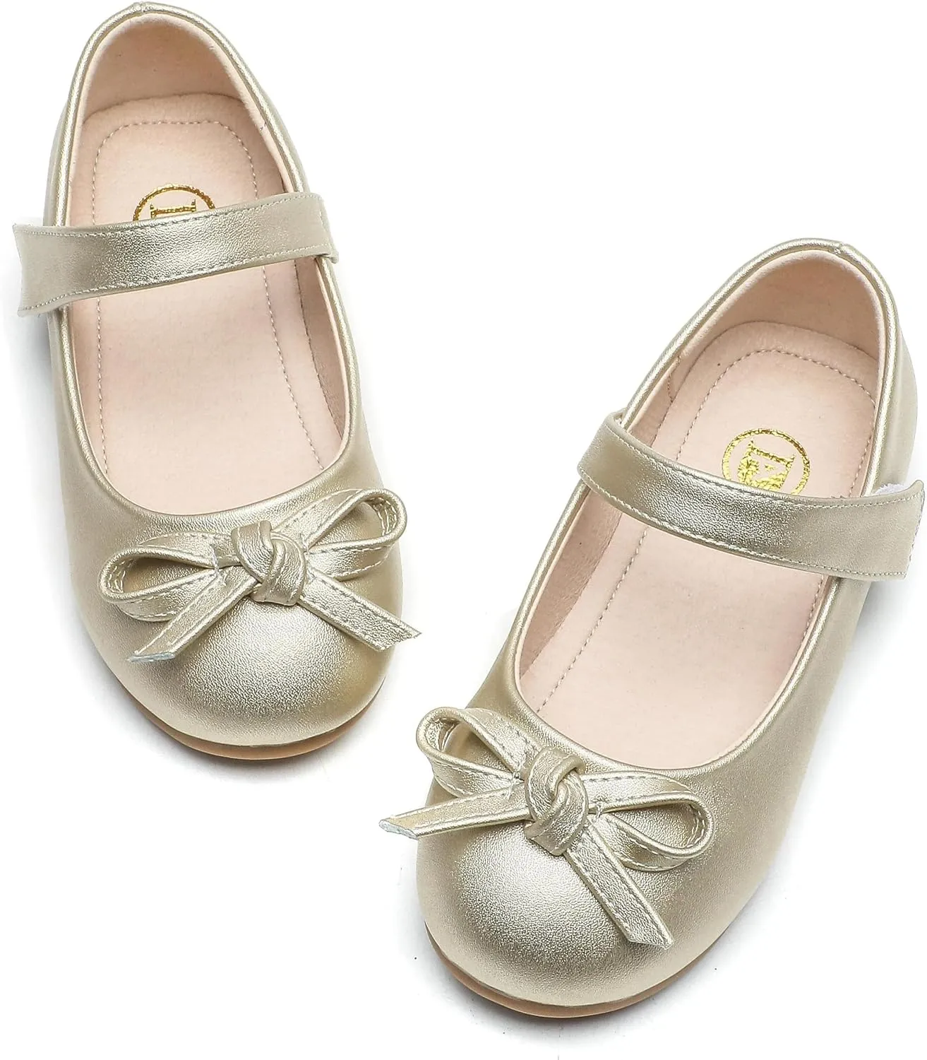 kkdom Girl's Dress Shoes Cute Bow Mary Jane Ballet Flats School Shoes for Toddler/Little Kid/Big Kid