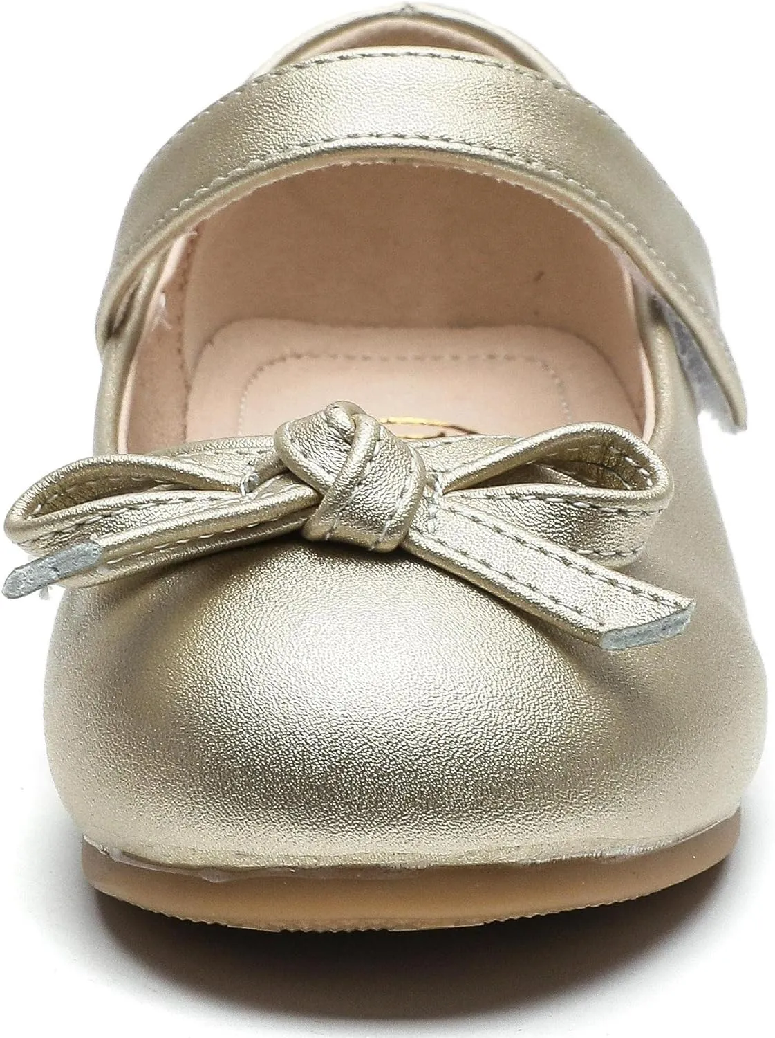 kkdom Girl's Dress Shoes Cute Bow Mary Jane Ballet Flats School Shoes for Toddler/Little Kid/Big Kid