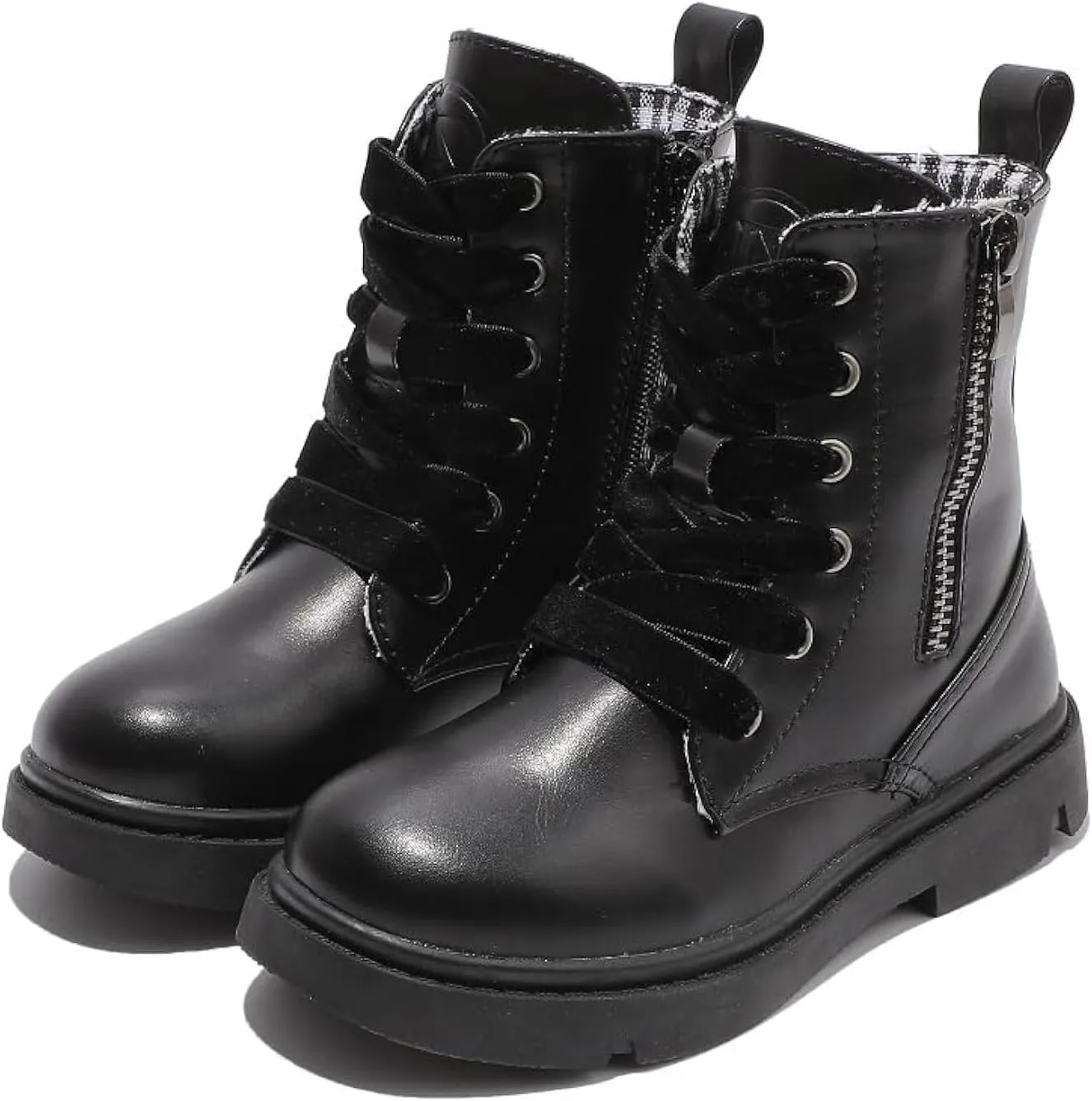 kkdomkkdom Boys Girls Glitter Ankle Boots Lace Up Side Zipper Combat Boots(Toddler/Little Kid/Big Kid) Boys Girls Waterproof Outdoor Side Zipper Comfort Chelsea Ankle Boots(Toddler/Little Kid/Big Kid)