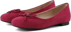 KOKOMOMO Womens Bow Round Toe Ballet Flats Slip On Ballerina Shoes