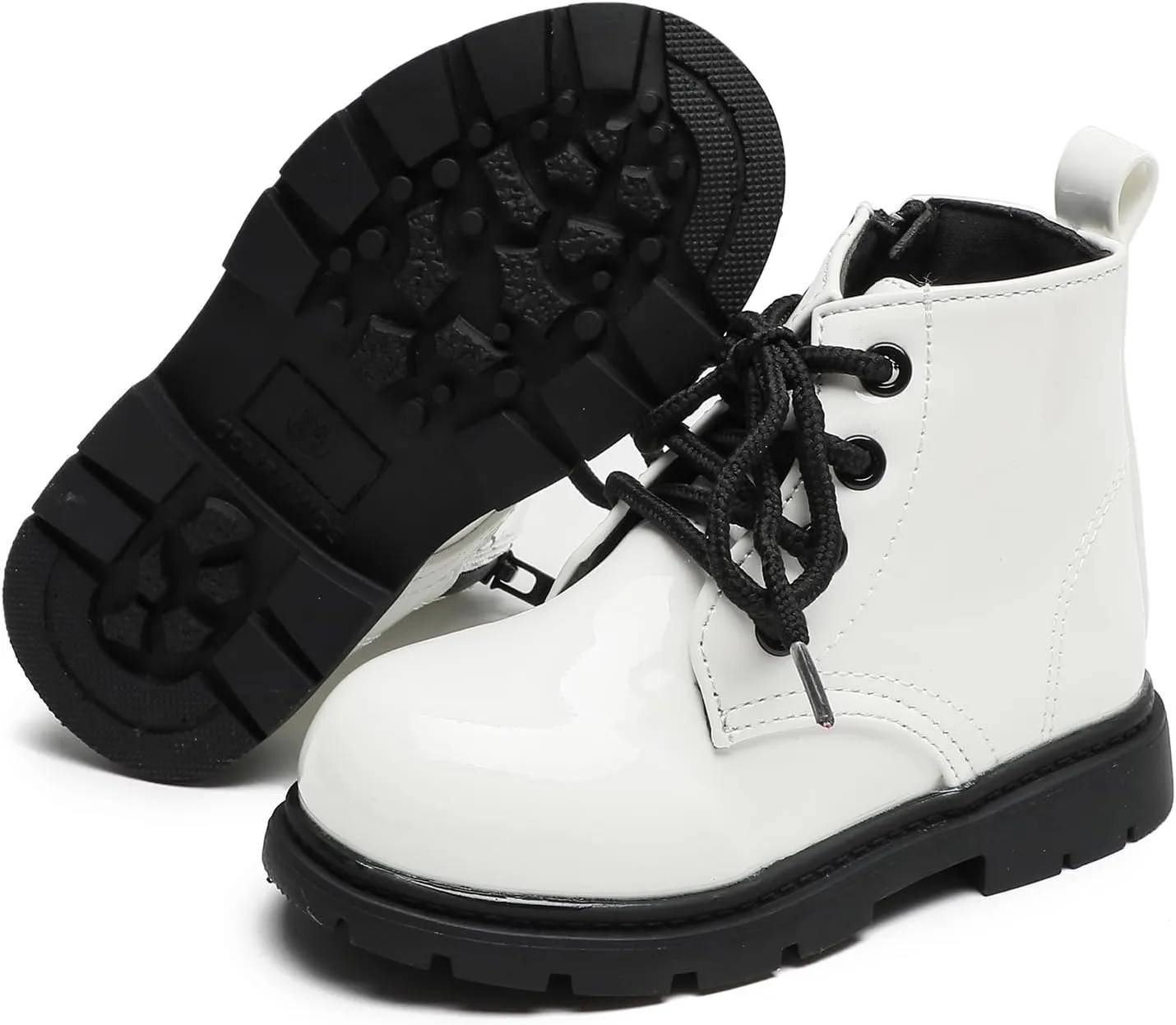 Komfyea Boys And Girls Lace Up Zipper Outdoor Ankle Boots(Toddler/Little Kids)
