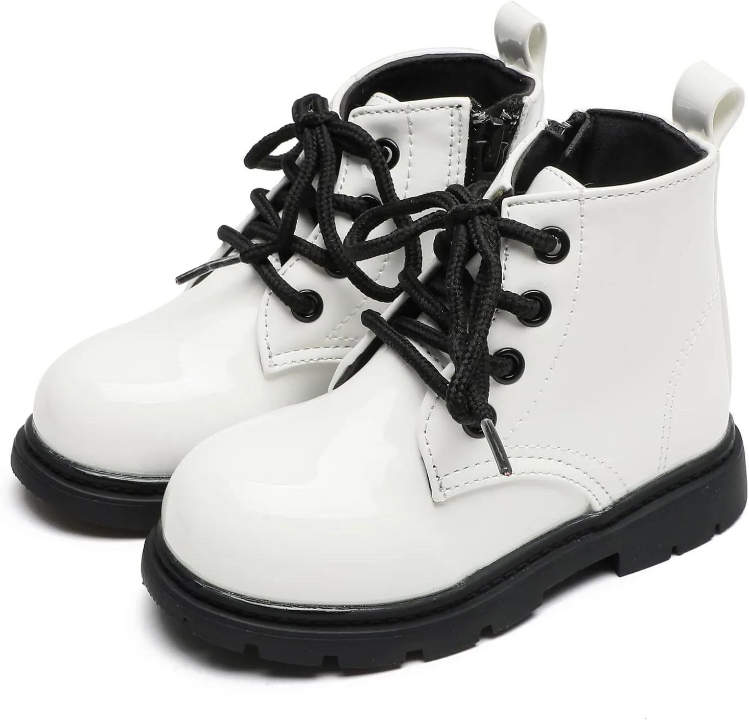 Komfyea Boys And Girls Lace Up Zipper Outdoor Ankle Boots(Toddler/Little Kids)