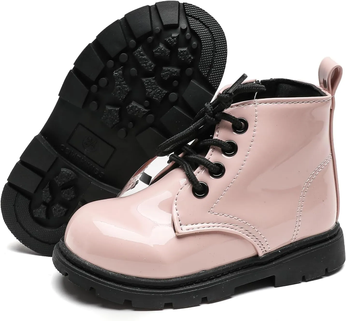 Komfyea Boys And Girls Lace Up Zipper Outdoor Ankle Boots(Toddler/Little Kids)