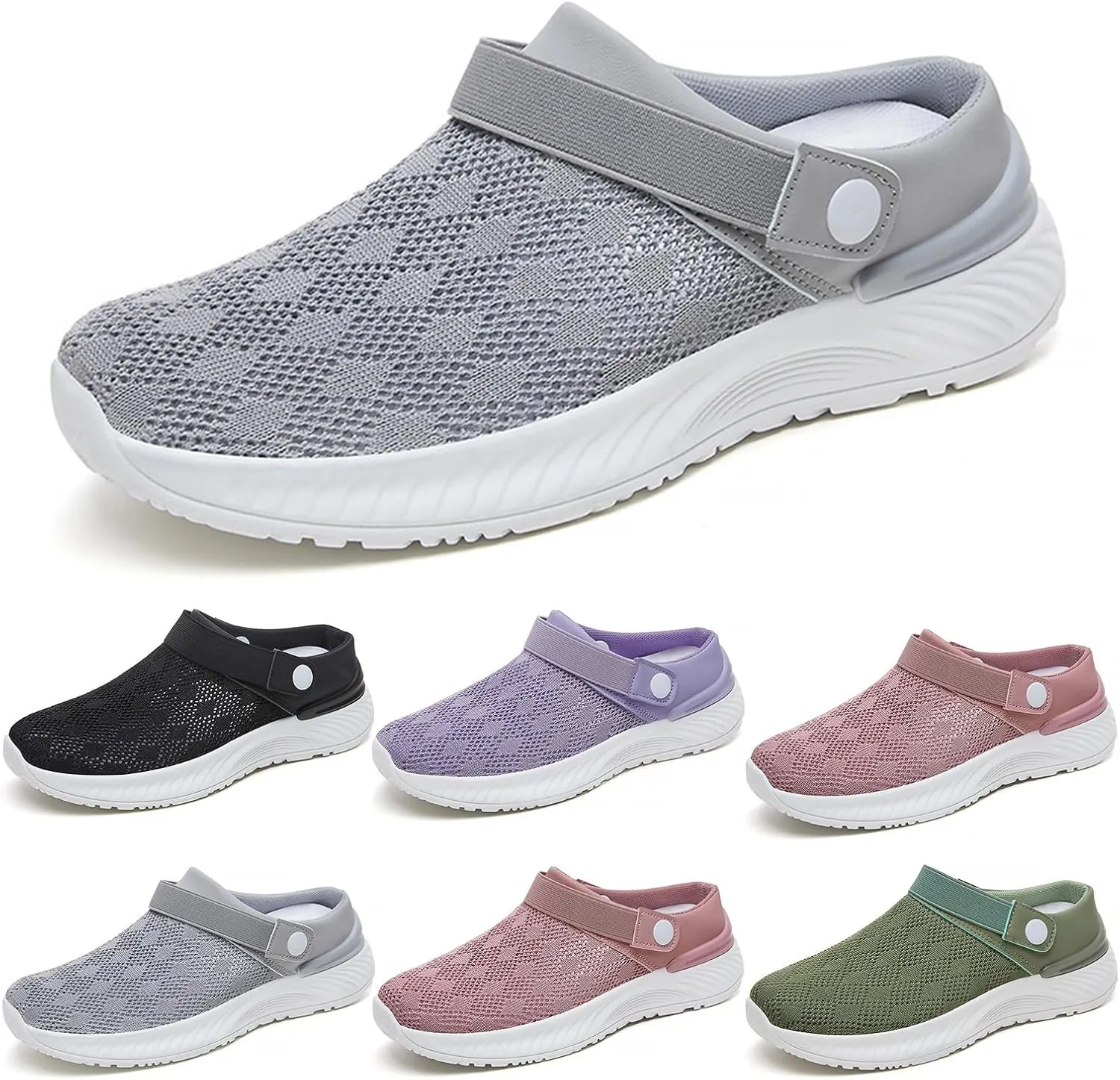 Kubbon Women's Garden Clogs Shoes Hiking Slip on Sandals Lightweight Breathable Gardening Clog Casual Slipper Beach Sandals Round Toe Summer Sandal
