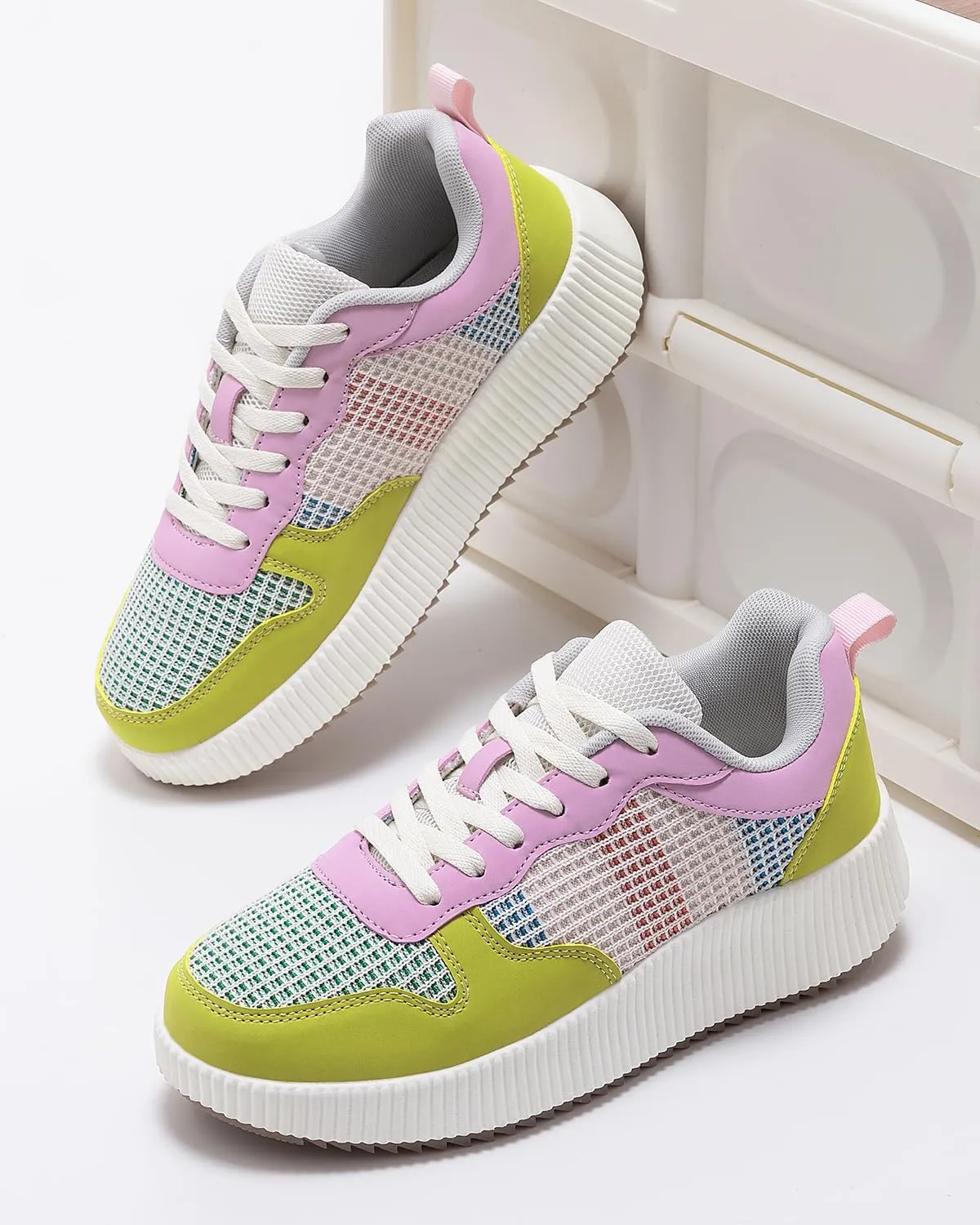Kyedoo Women's Platform Chunky Sneakers Comfortable Casual Fashion Lace-up City Travel Walking Shoes