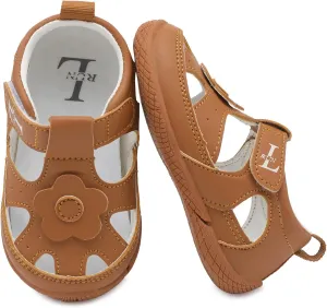 L-RUN Toddler Mary Jane Shoes Girls Casual Barefoot Sandals Breathable Princess Dress Flats Anti Slip Rubber Sole Infant First Walker Shoes for Outdoor Indoor
