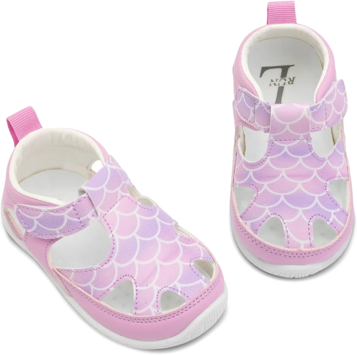 L-RUN Toddler Mary Jane Shoes Girls Casual Barefoot Sandals Breathable Princess Dress Flats Anti Slip Rubber Sole Infant First Walker Shoes for Outdoor Indoor
