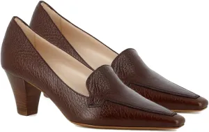 LEHOOR Women Vintage Chunky Block Heel Pumps Shoes Square Pointed Toe Slip On Formal Office Work Business Loafers Shoes Suede Snakeskin Cone Heel Oxford Shoe Ladies Professional Chic Fall 4-11 M US