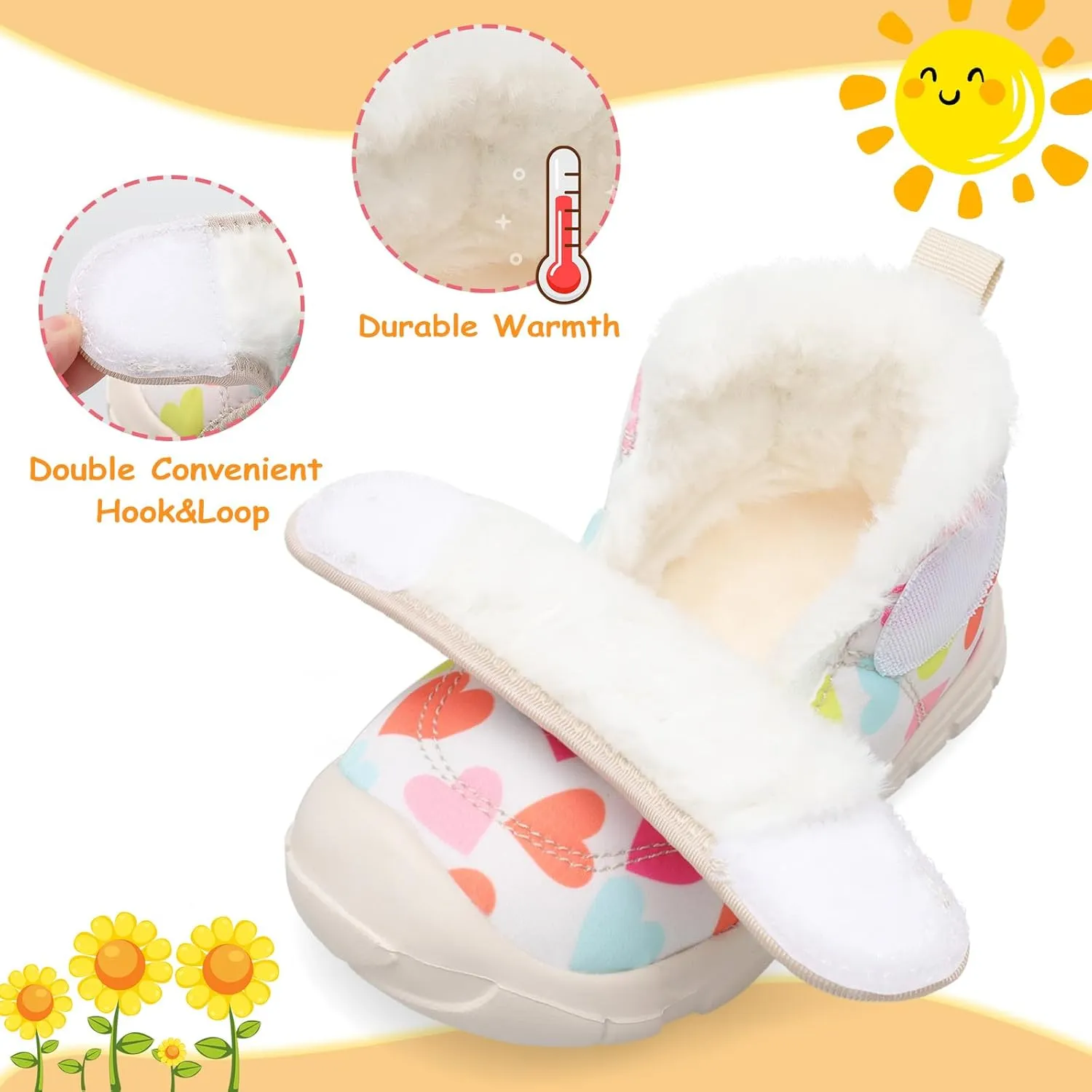 LeIsfIt Toddler Boots Girls Boys Winter Boots Cozy Fleece Snow Boots Indoor Outdoor Warm Shoes