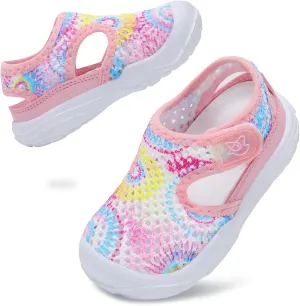 LeIsfIt Toddler Sandals Boys Girls Wide Sandals Kids Water Sandals Barefoot Water Shoes for Beach Swim Lightweight Closed Toe Summer Sandals