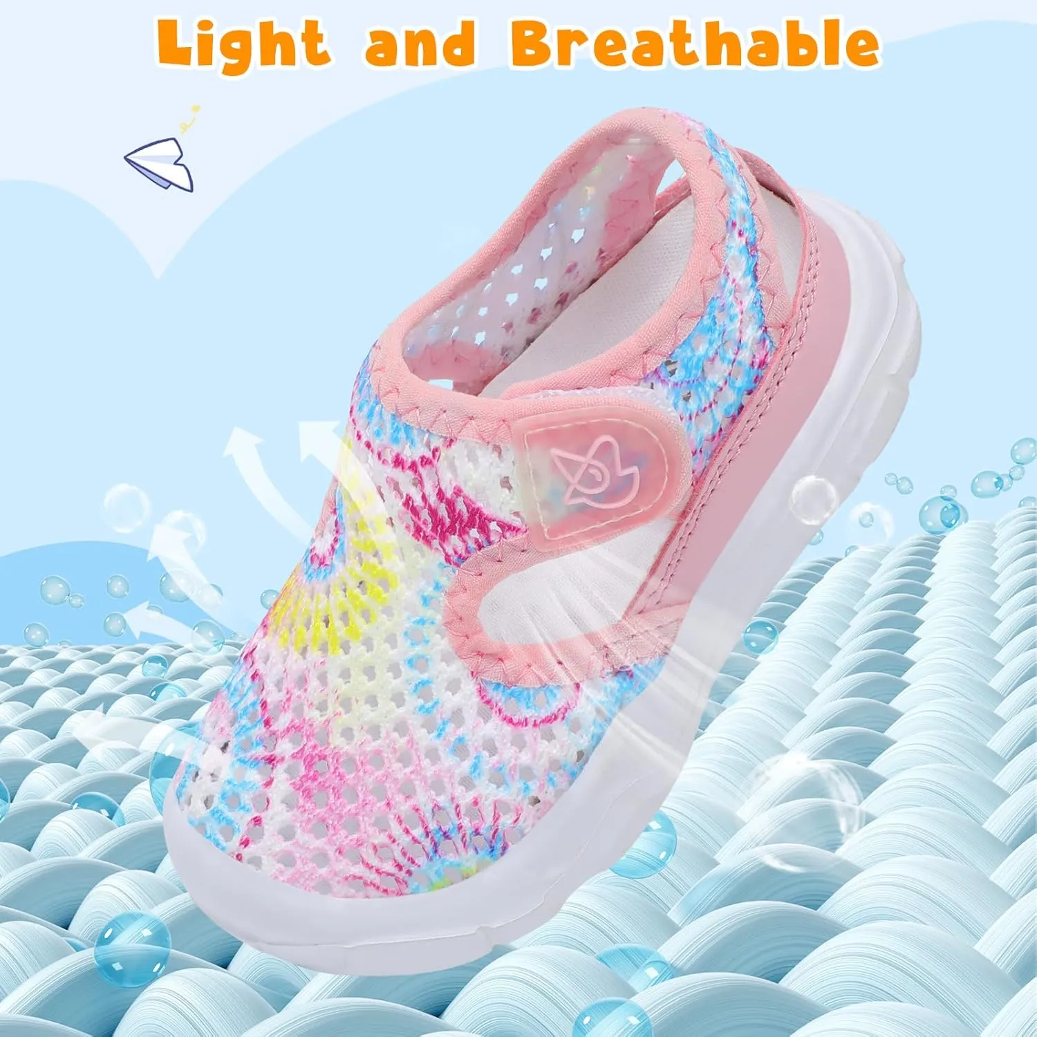 LeIsfIt Toddler Sandals Boys Girls Wide Sandals Kids Water Sandals Barefoot Water Shoes for Beach Swim Lightweight Closed Toe Summer Sandals