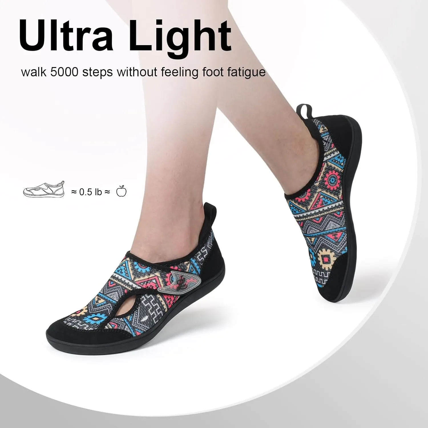 LeIsfIt Womens Wide Diabetic Shoes Adjustable Barefoot Walking Shoes Breathable Zero Drop Sneakers for Wide Width Arthritis Edema Feet Size 6-12