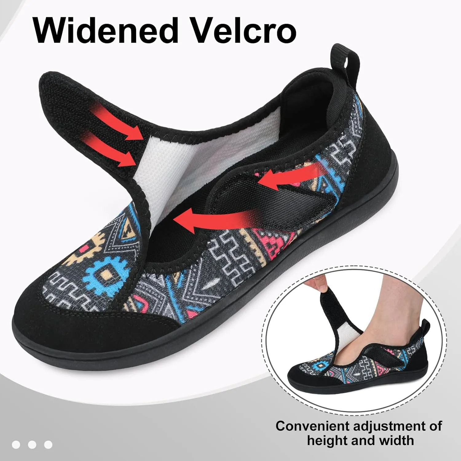 LeIsfIt Womens Wide Diabetic Shoes Adjustable Barefoot Walking Shoes Breathable Zero Drop Sneakers for Wide Width Arthritis Edema Feet Size 6-12