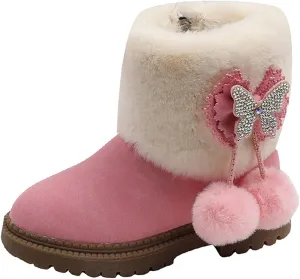 Leopard Rain Boots Kids Fashion Autumn and Winter Girls Snow Boots Thick Bottom Non Kids Winter Boots for Girls Size 1