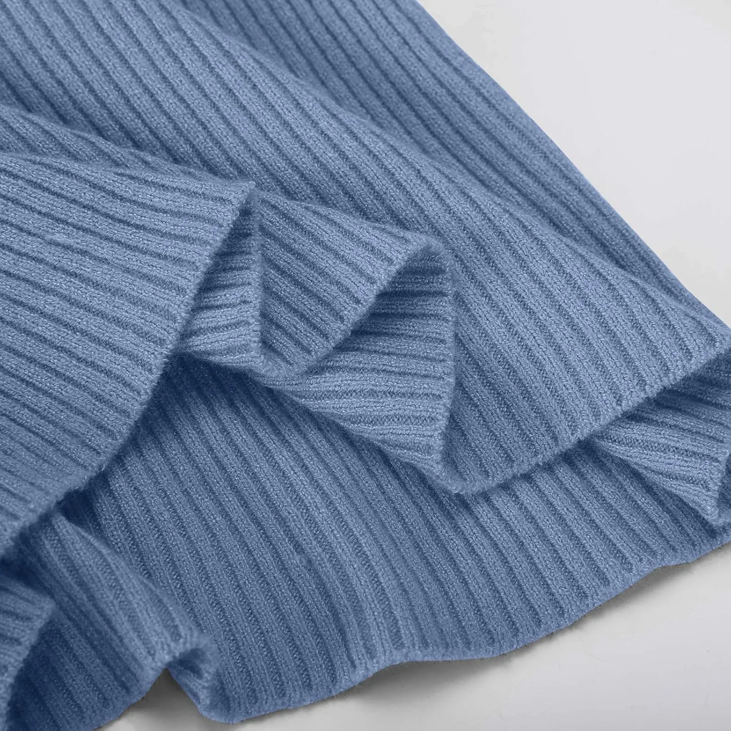 Lightweight Fitted Sweaters for Women Long Sleeve Turtleneck Ribbed Knit Pullover Sweater Casual Basic Tee Tops