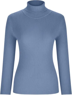 Lightweight Fitted Sweaters for Women Long Sleeve Turtleneck Ribbed Knit Pullover Sweater Casual Basic Tee Tops
