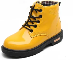 Little Kids Ankle Boots Little Girls Outdoor Combat Toddler Boots Yellow 4 M US Big Kid