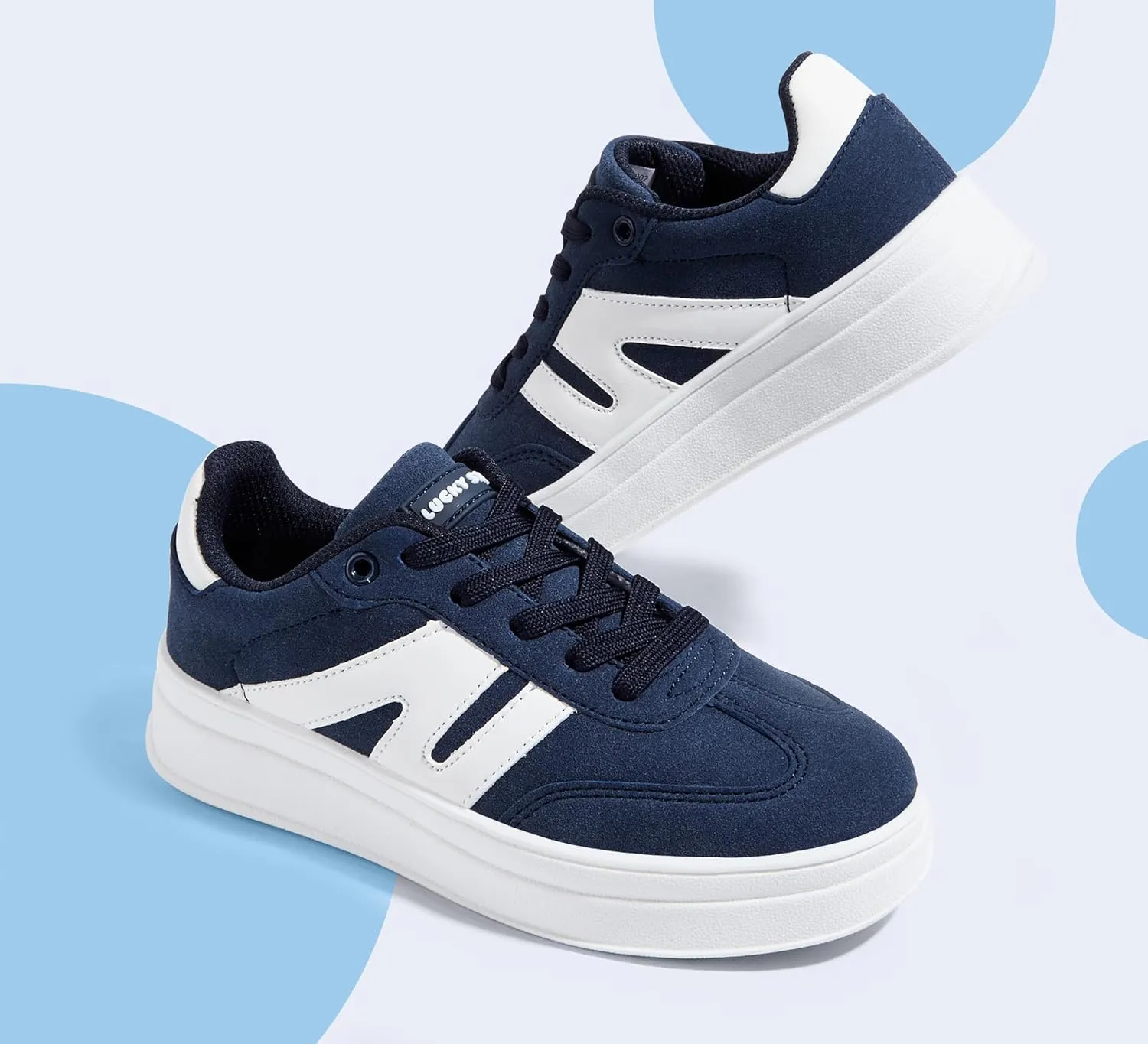 LUCKY STEP Boys Girls Platform Sneakers Fashion Casual Non Slip Walking Shoes Classic Retro Tennis Sneaker for Big Kids