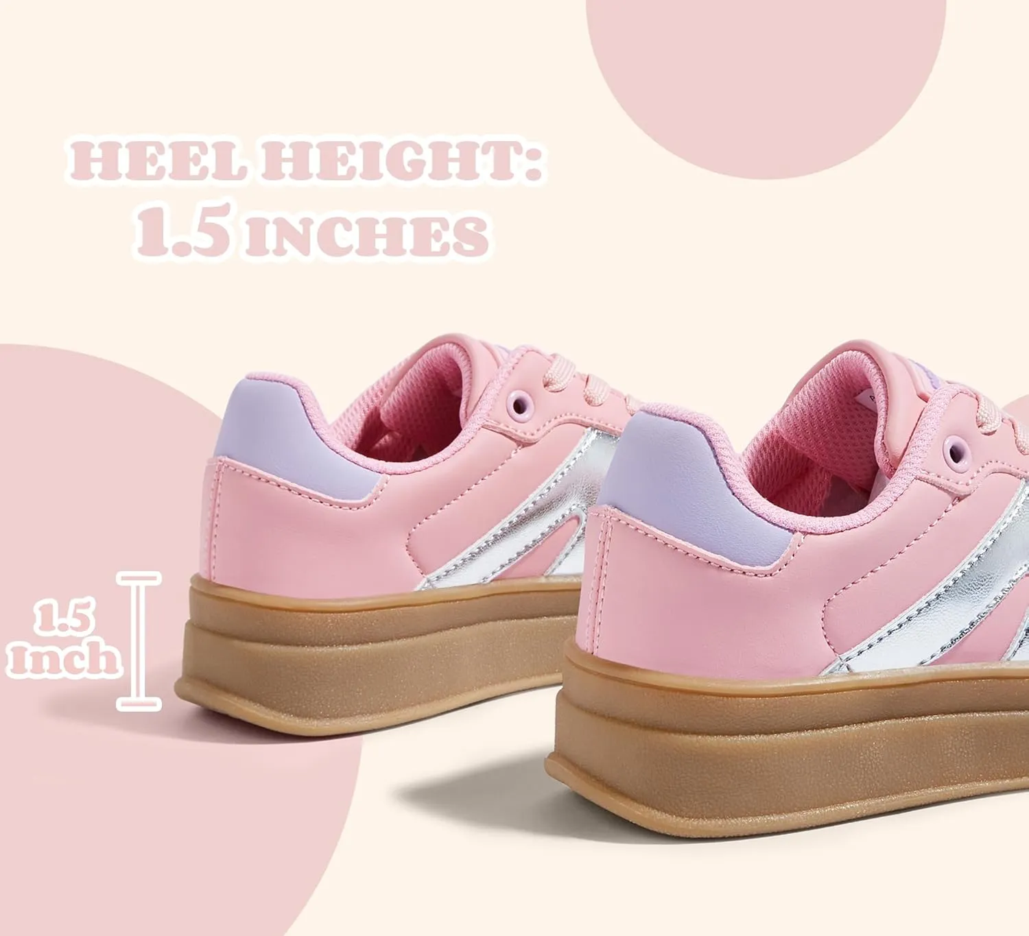 LUCKY STEP Boys Girls Platform Sneakers Fashion Casual Non Slip Walking Shoes Classic Retro Tennis Sneaker for Big Kids