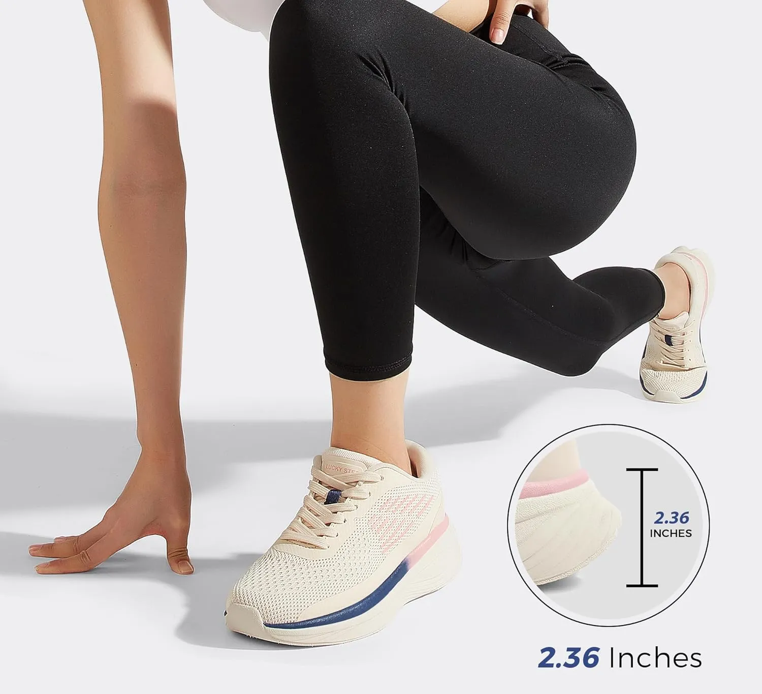 LUCKY STEP Women Running Shoes Chunky Tennis Workout Athletic Sports Gym Sneakers Cross Training Hiking Breathable Non Slip Walking Shoes