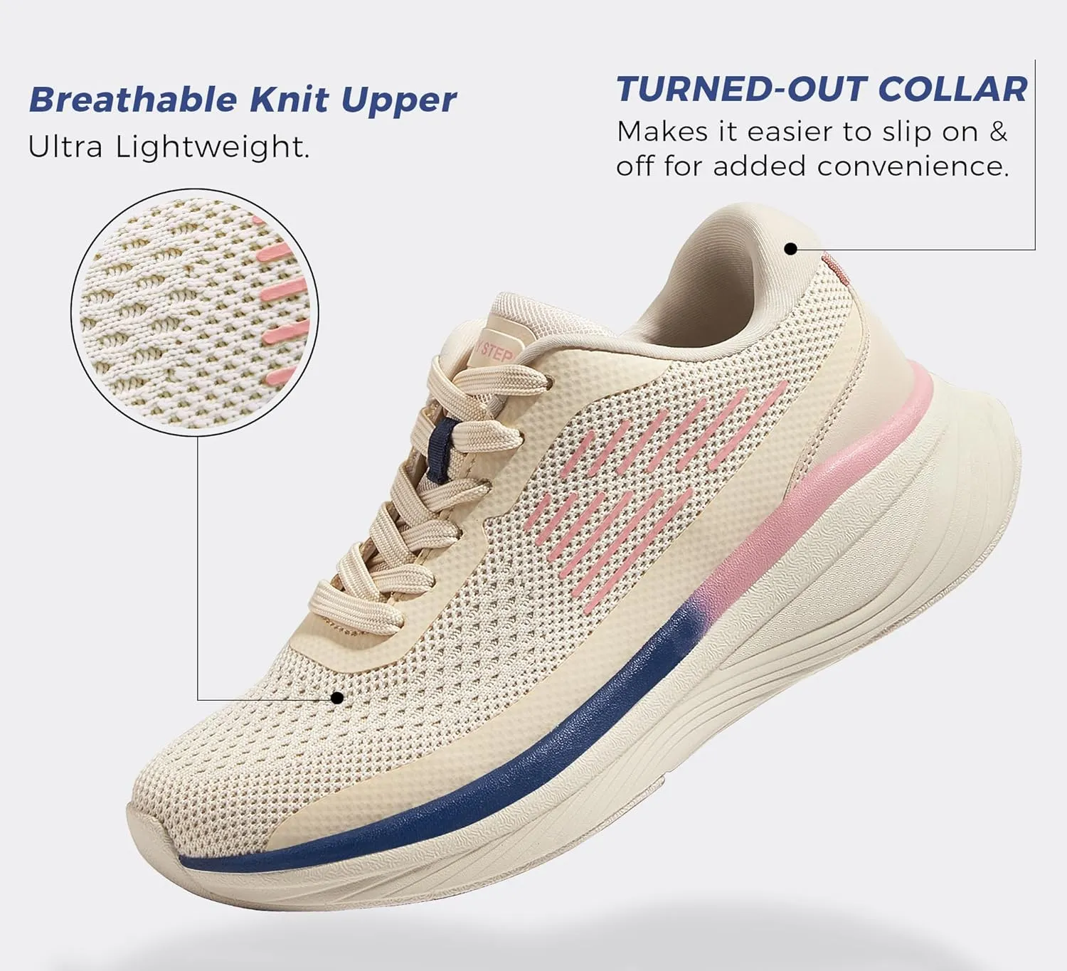 LUCKY STEP Women Running Shoes Chunky Tennis Workout Athletic Sports Gym Sneakers Cross Training Hiking Breathable Non Slip Walking Shoes