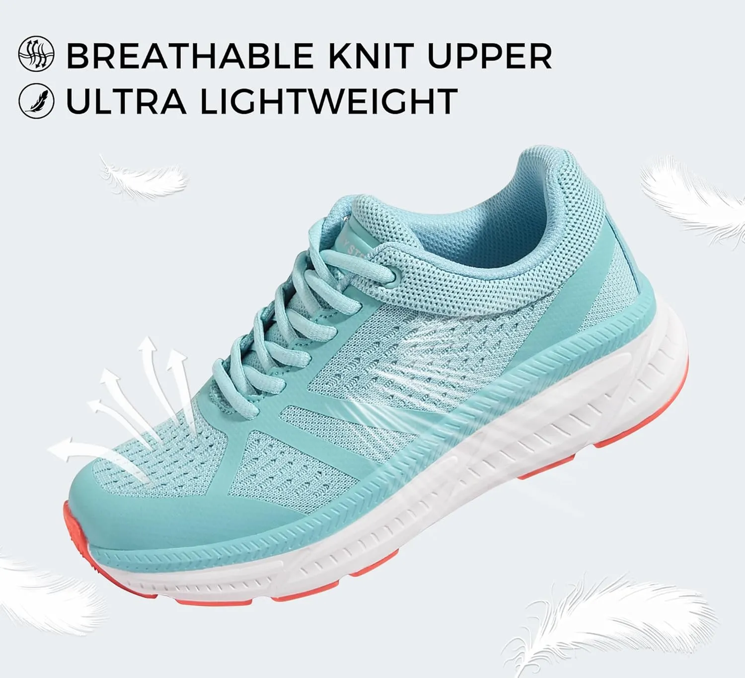 LUCKY STEP Women Walking Running Shoes Comfortable Hiking Shoes Breathable Non Slip Chunky Tennis Cross Training Workout Athletic Gym Sneakers