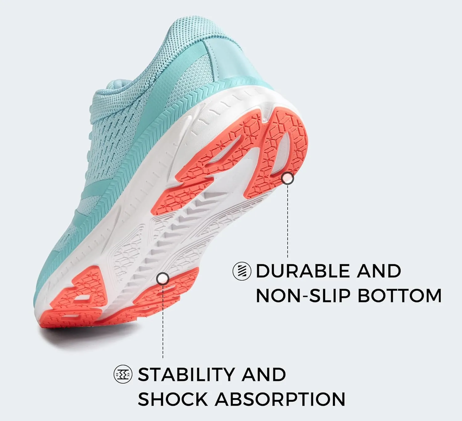 LUCKY STEP Women Walking Running Shoes Comfortable Hiking Shoes Breathable Non Slip Chunky Tennis Cross Training Workout Athletic Gym Sneakers