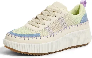 LUCKY STEP Women's Platform Sneakers Rhinestone Fashion Chunky Casual Sparkly Retro Braided Walking Shoes