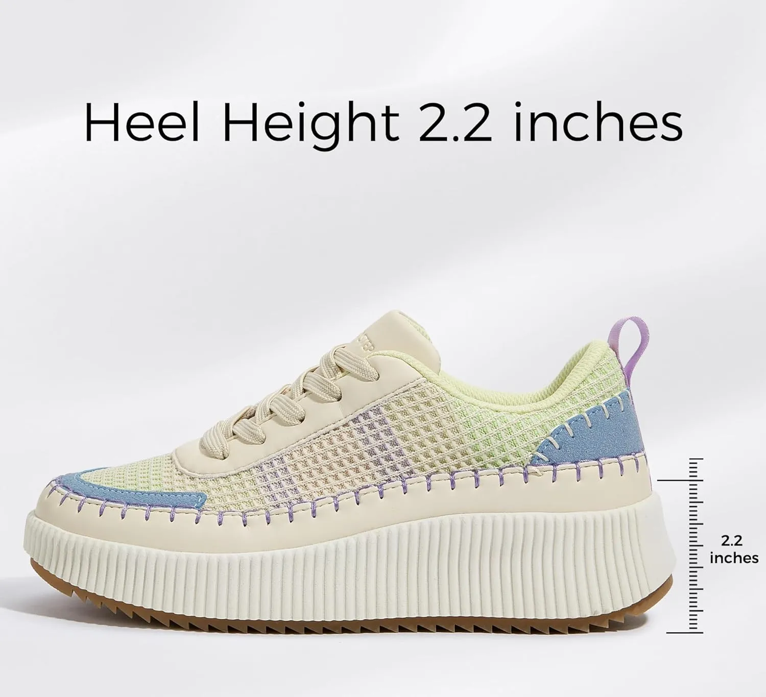 LUCKY STEP Women's Platform Sneakers Rhinestone Fashion Chunky Casual Sparkly Retro Braided Walking Shoes